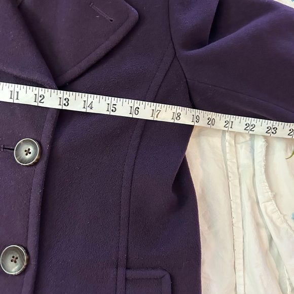LANDS END Purple Plum Wool Cashmere Blend Pea Coat 6 - Picture 7 of 9